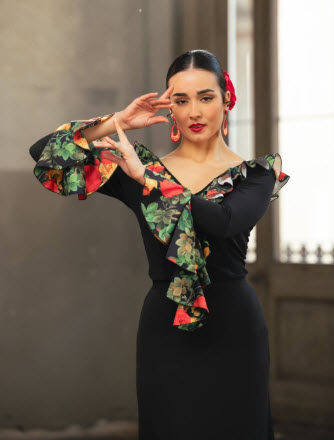 Top Flamenco Davedans Crespón LOLA - Imagen 3