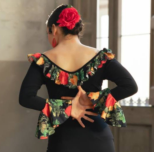 Top Flamenco Davedans Crespón LOLA - Imagen 6