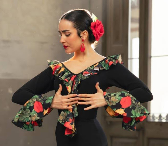 Top Flamenco Davedans Crespón LOLA - Imagen 5