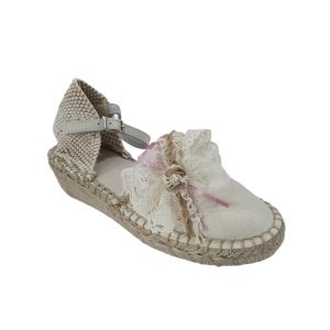 Espardeña comuniòn beige con hebilla Condiz