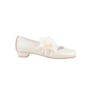 Zapato tacon nacarado beige comuniòn eventos Angelitos 997
