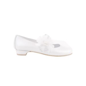Zapato tacon nacarado blanco comuniòn eventos Angelitos 997