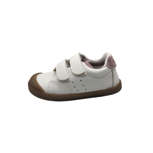 Zapatillas blanditas piel vegana blanco rosa Flossy